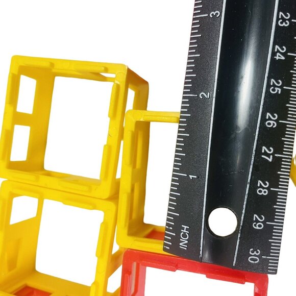 Stackable Toy House Lot Yellow Red White Floor Walls Roof Vintage Taiwan - Picture 5 of 8